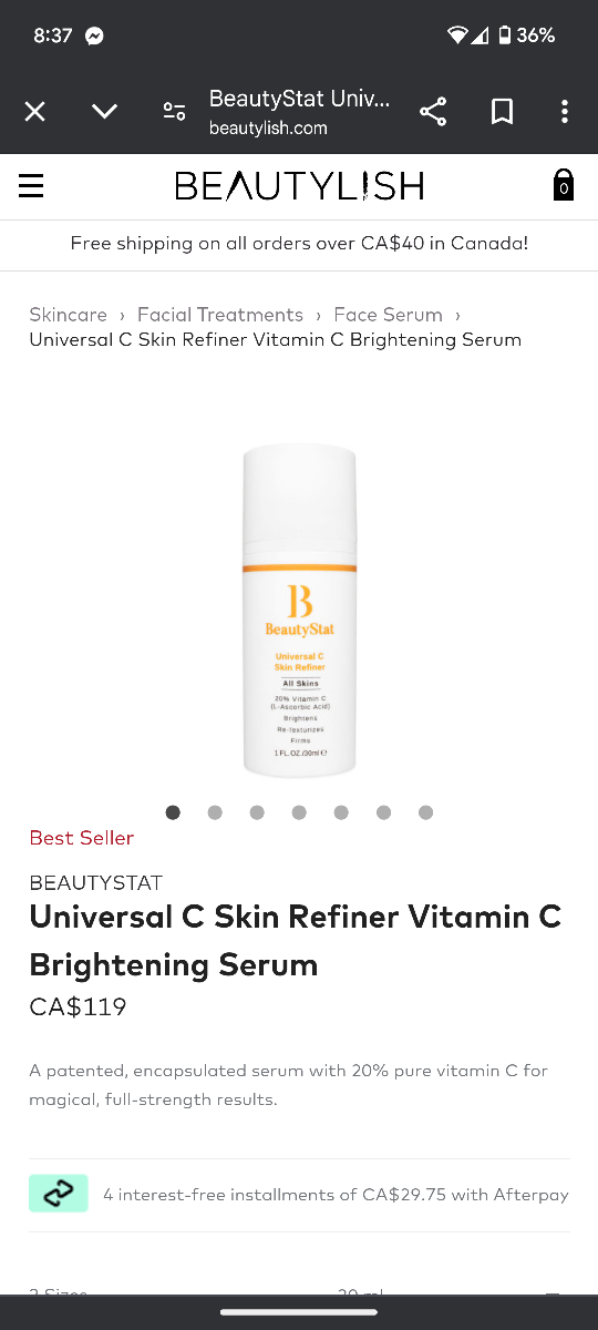 Brand new in box BeautyStat Vitamin C Brightening Serum