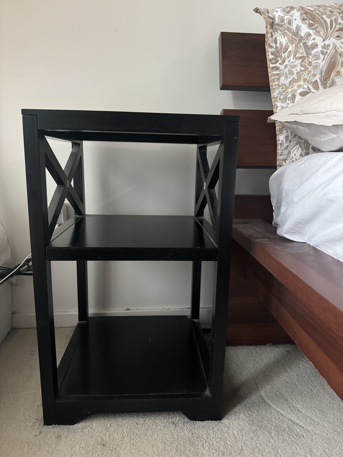Black Nightstand End Table set of 2