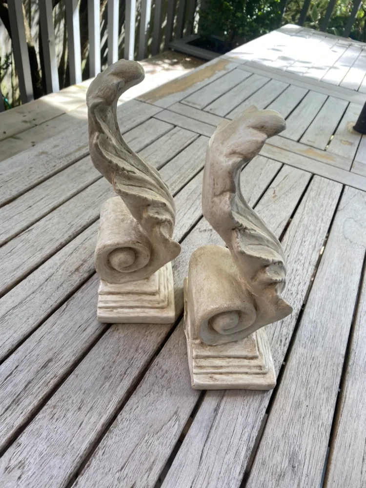 2 plaster sconces antiqued by a designer image indicator(6)