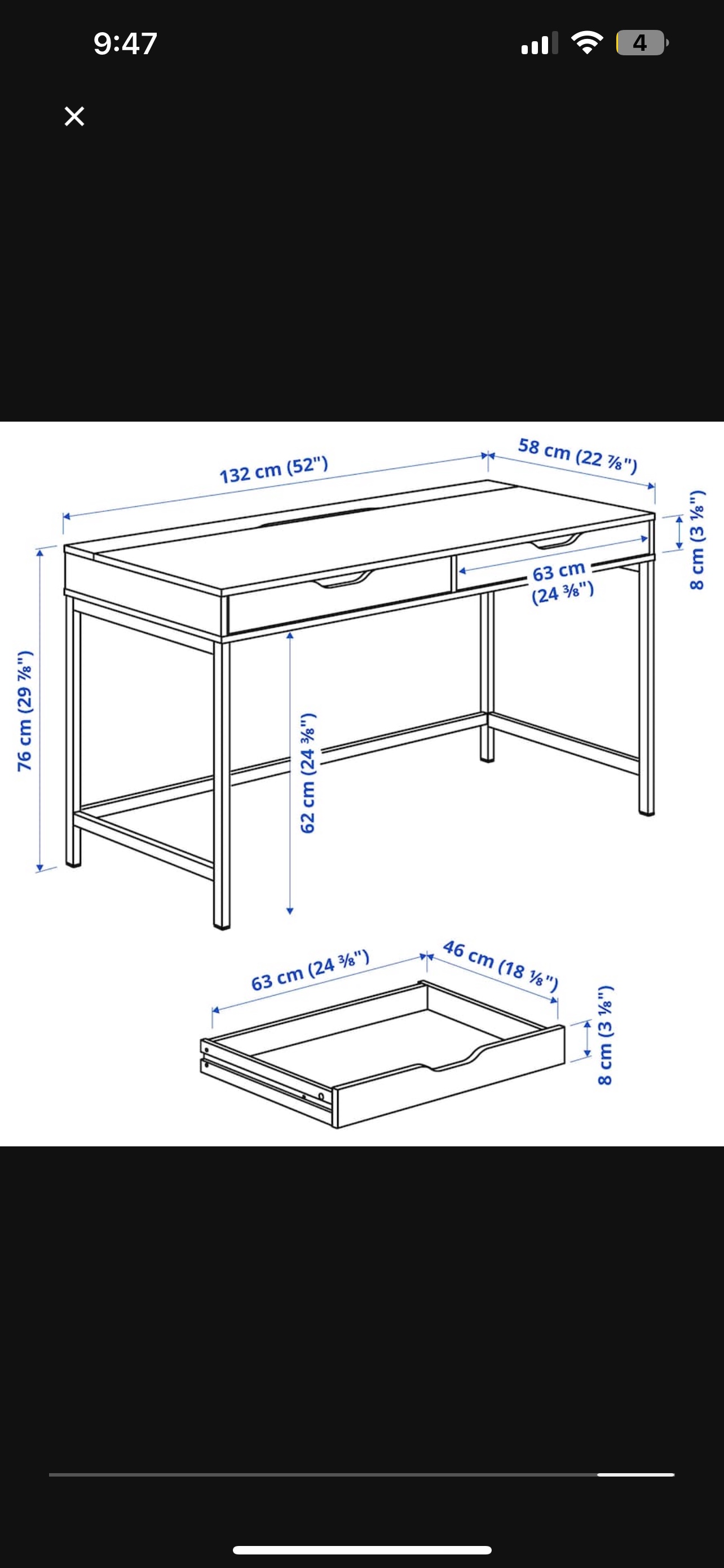 IKEA ALEX Desk in White - photo 3