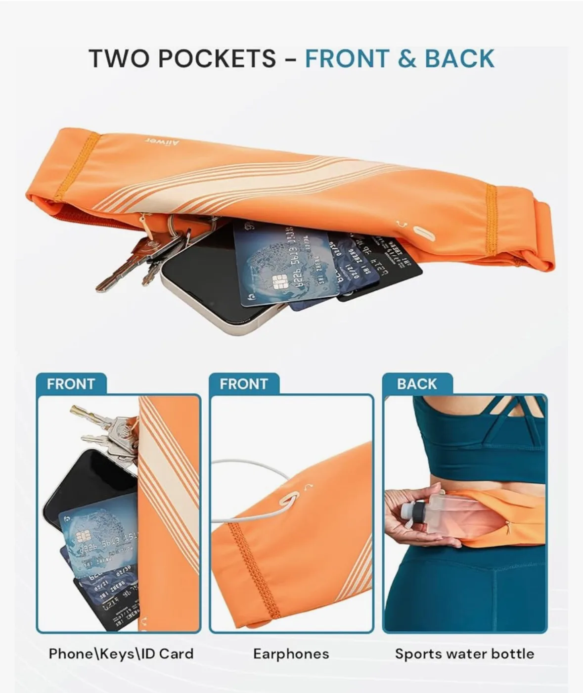 Orange Running Belt with Two Pockets image indicator(5)