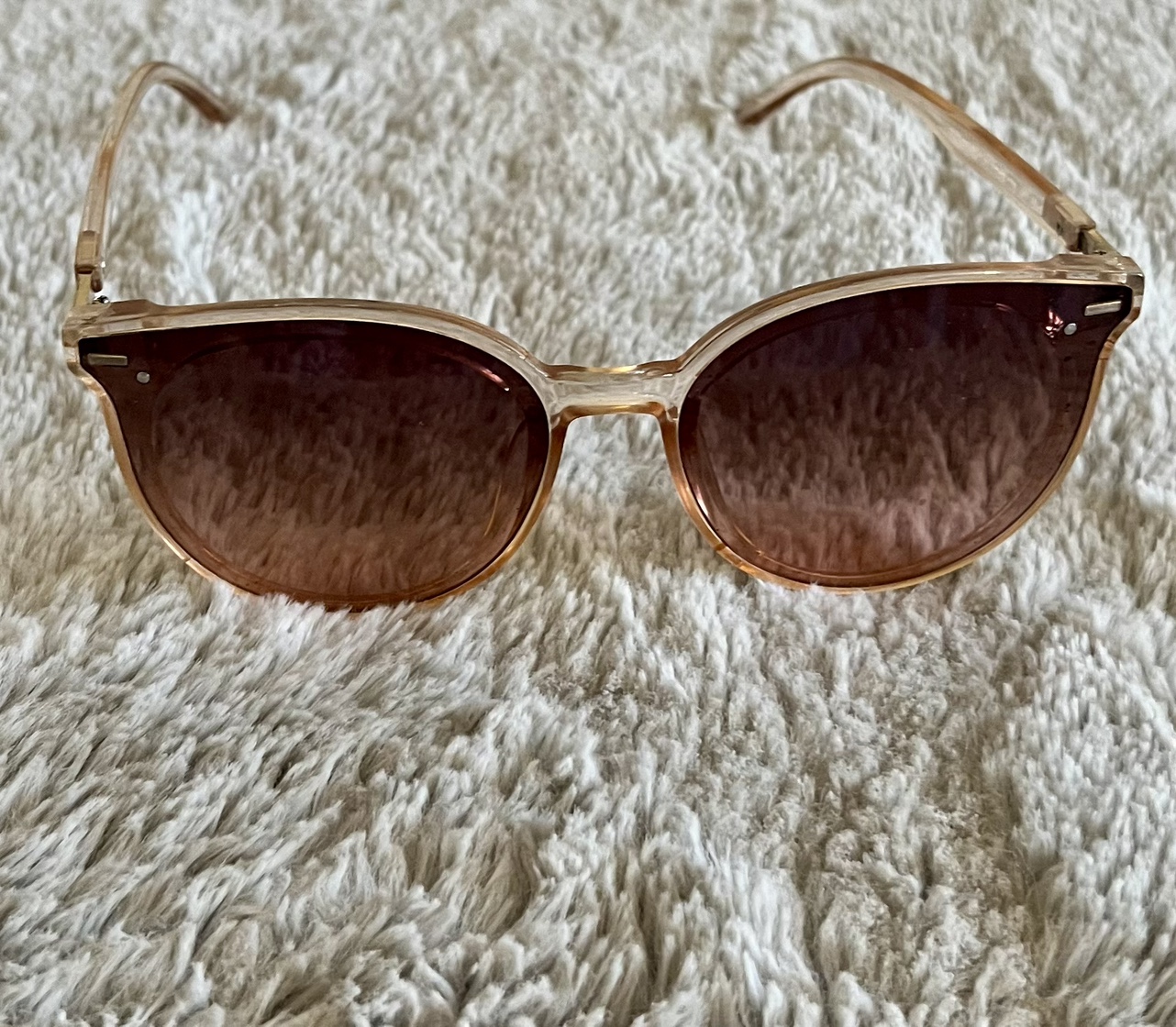 Brown Gradient Sunglasses with Clear Frames