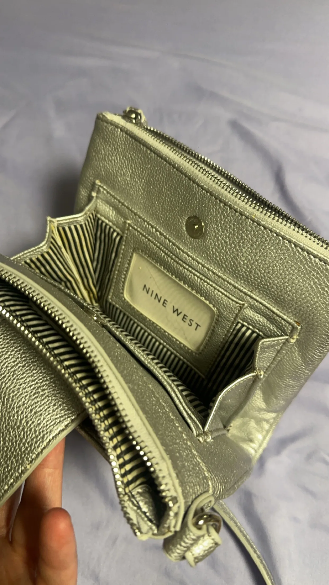 Nine West Silver Crossbody Bag image indicator(2)