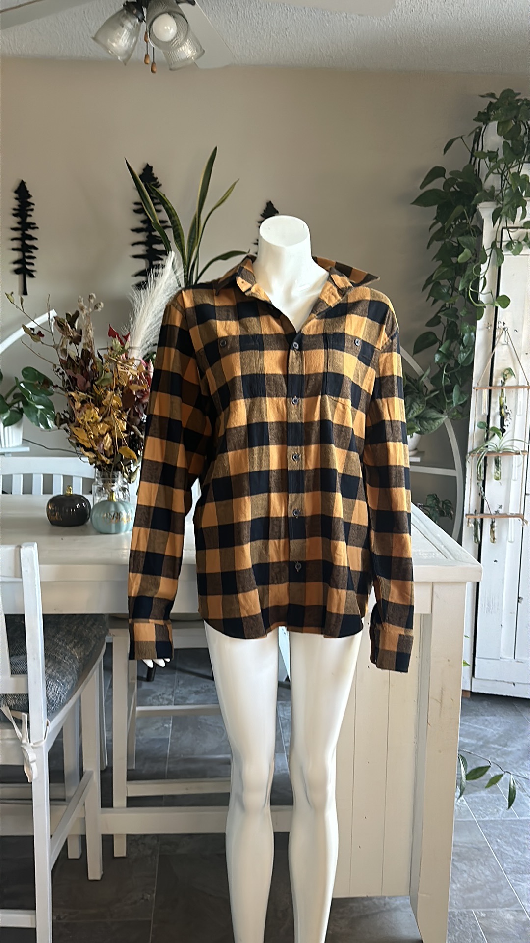 Black and Yellow Plaid Shirt