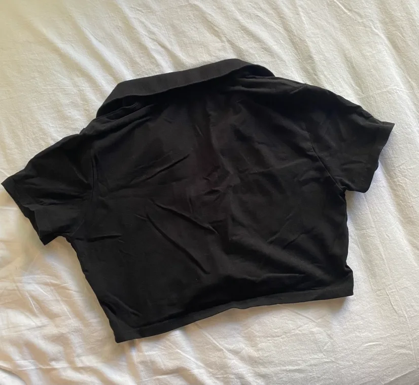 H&M Black Crop Top w/ collar image indicator(2)