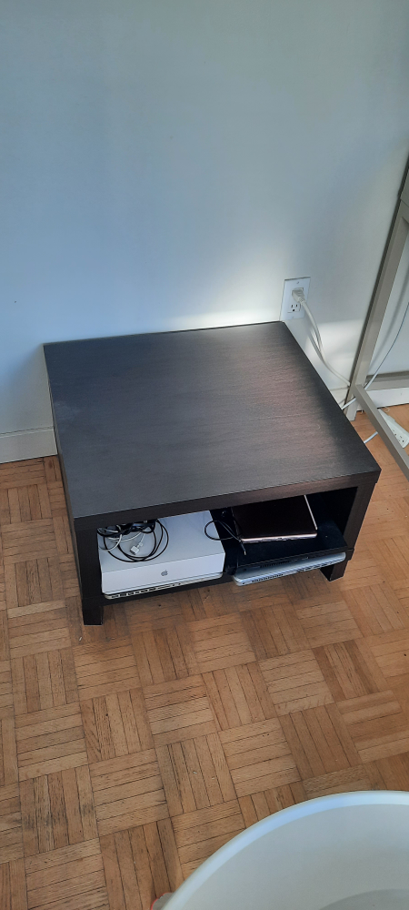 Black End Table with Shelf
