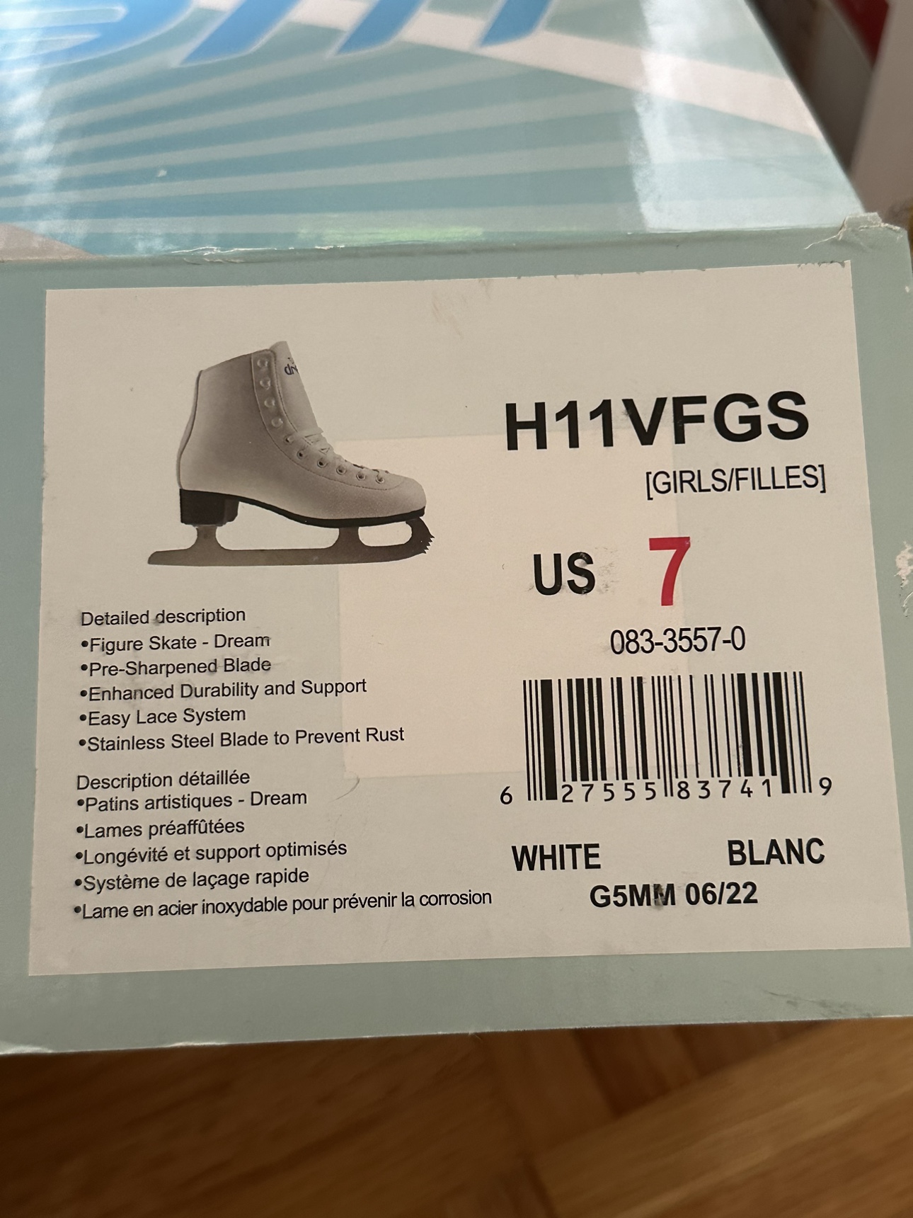 White Figure Skates Size 7 - photo 2