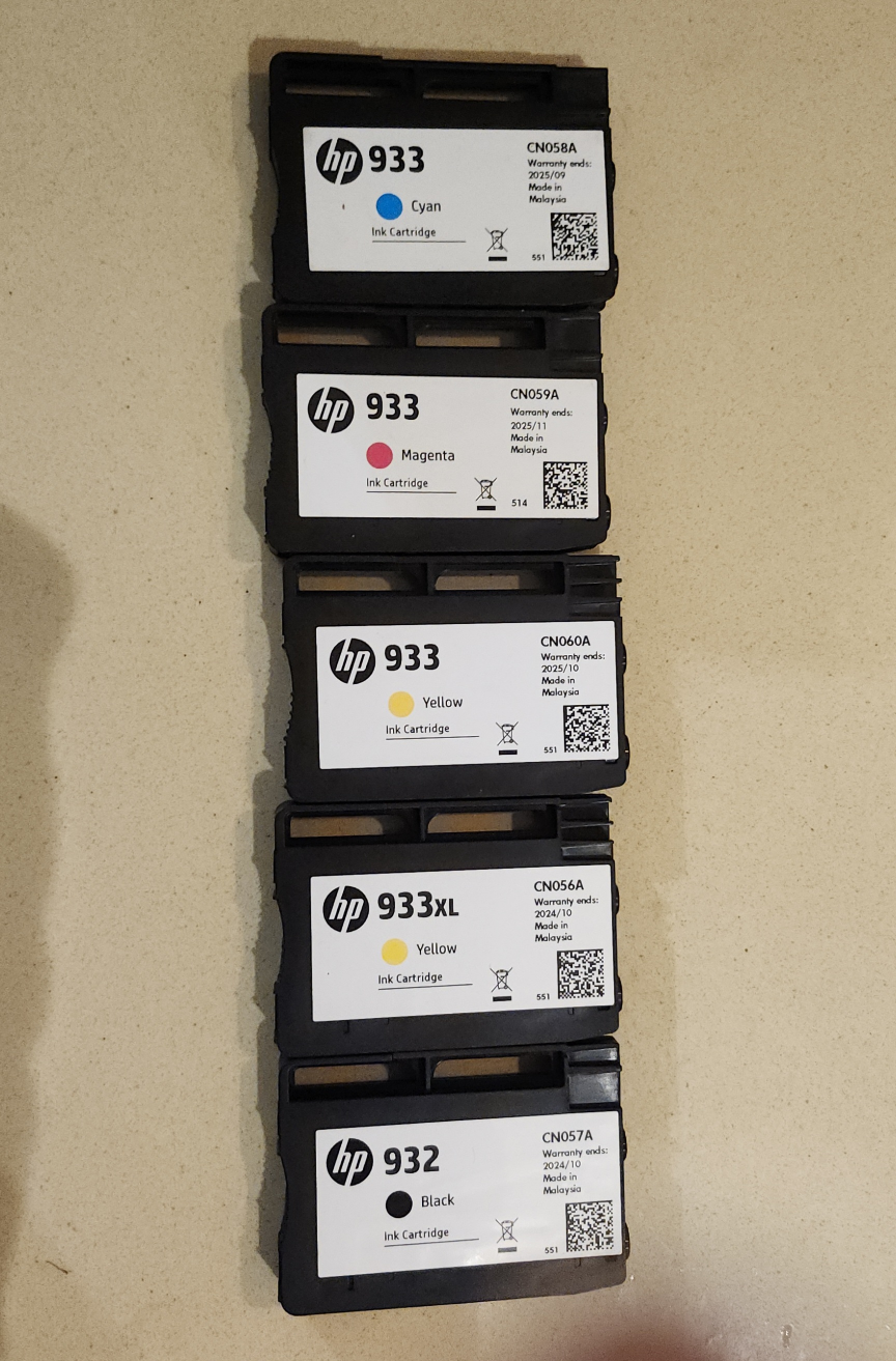 HP 933, 933XL and 932 Ink Cartridges