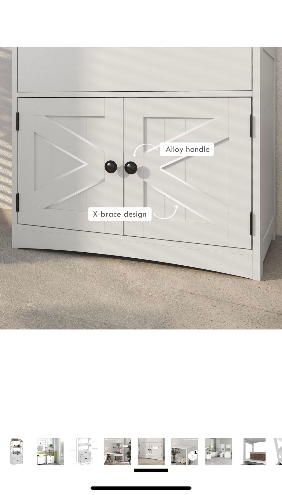 White Bathroom Storage Cabinet - photo 5