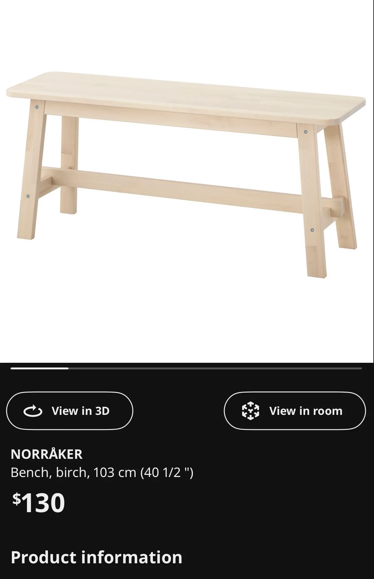 IKEA NORRÅKER Bench thumbnail