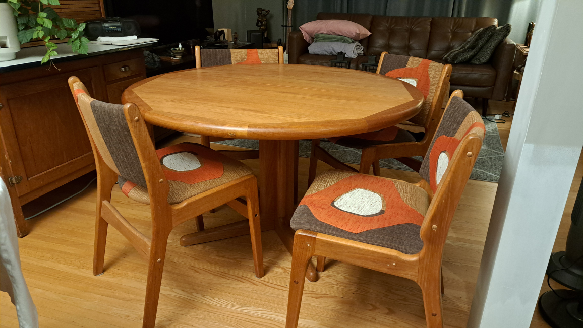 Teak table and chairs