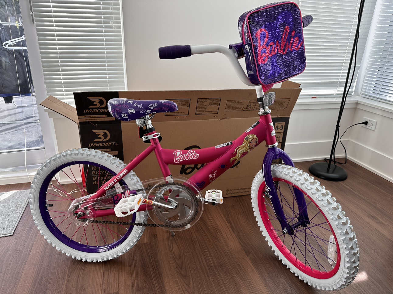 Used (90% new) Dynacraft Barbie 18’’ bike