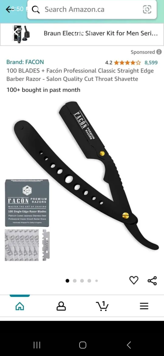 Facon Premium Razors Straight Edge Shavette thumbnail