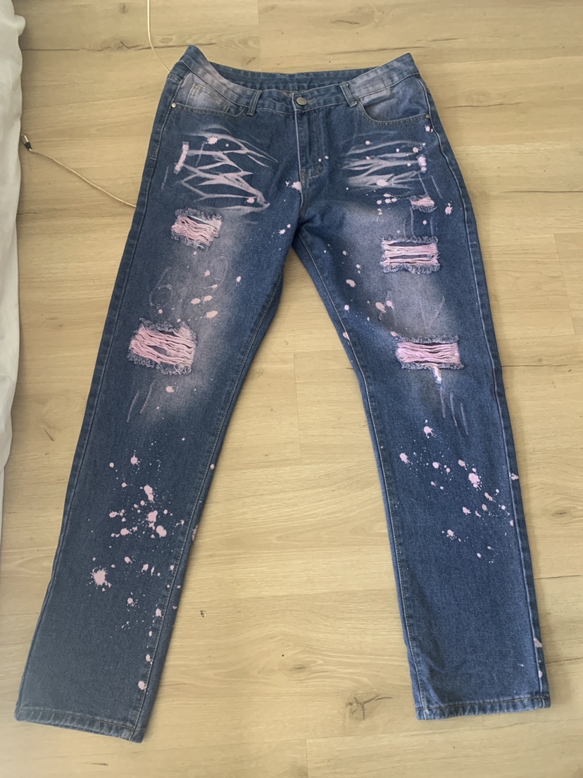 Pink Splotched Jeans