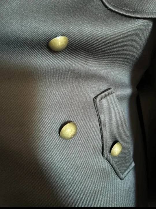 Long Black Coat with Belt image indicator(3)