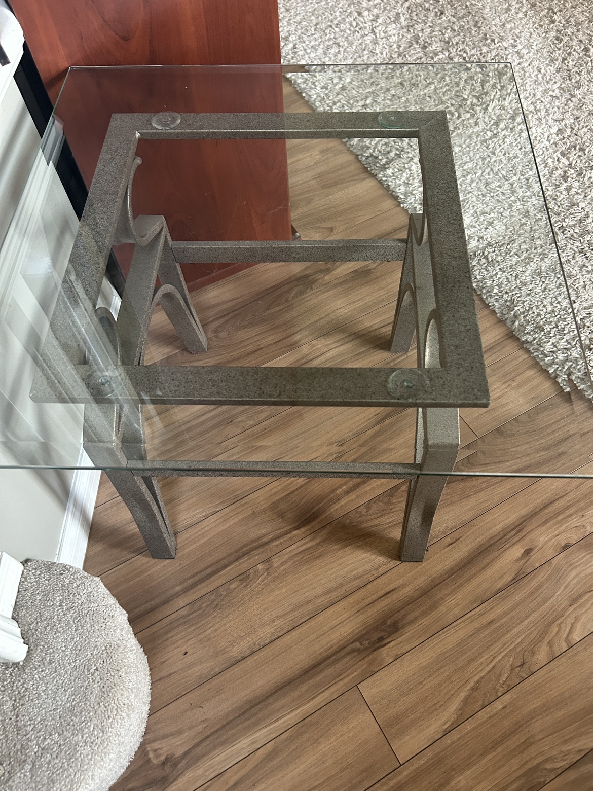 Glass and Metal End Table - photo 4