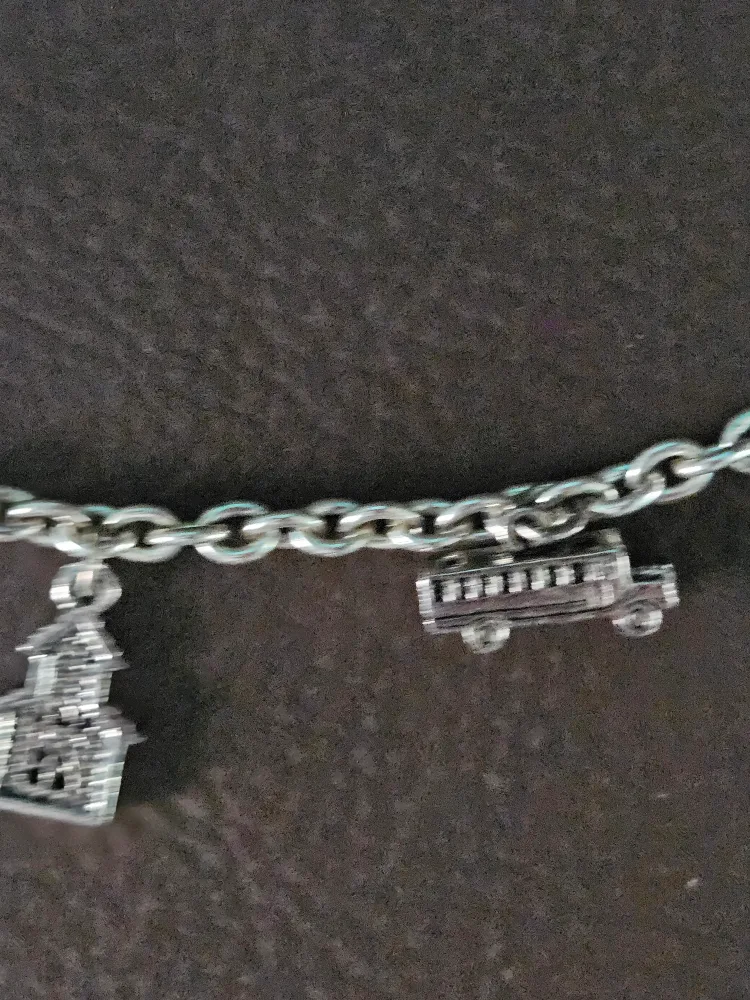 silver tone charm bracelet image indicator(3)