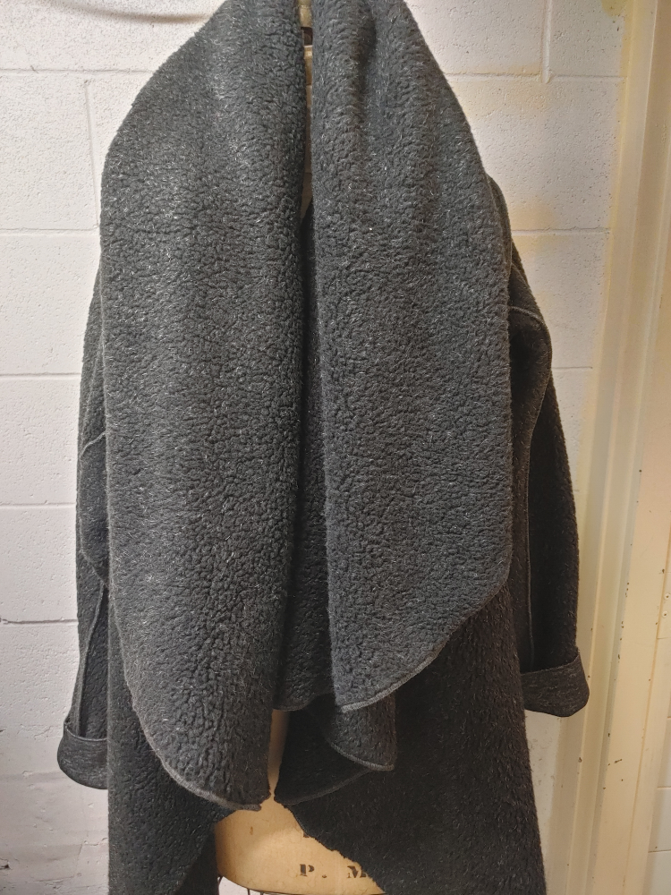 Black Fleece Wrap Coat