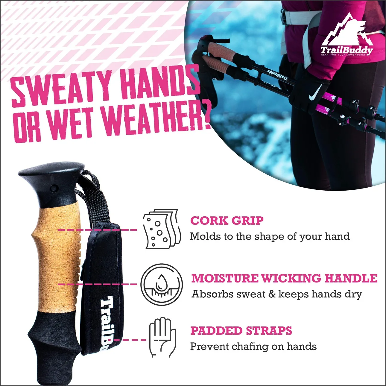 TrailBuddy Hiking Trekking Poles image indicator(4)