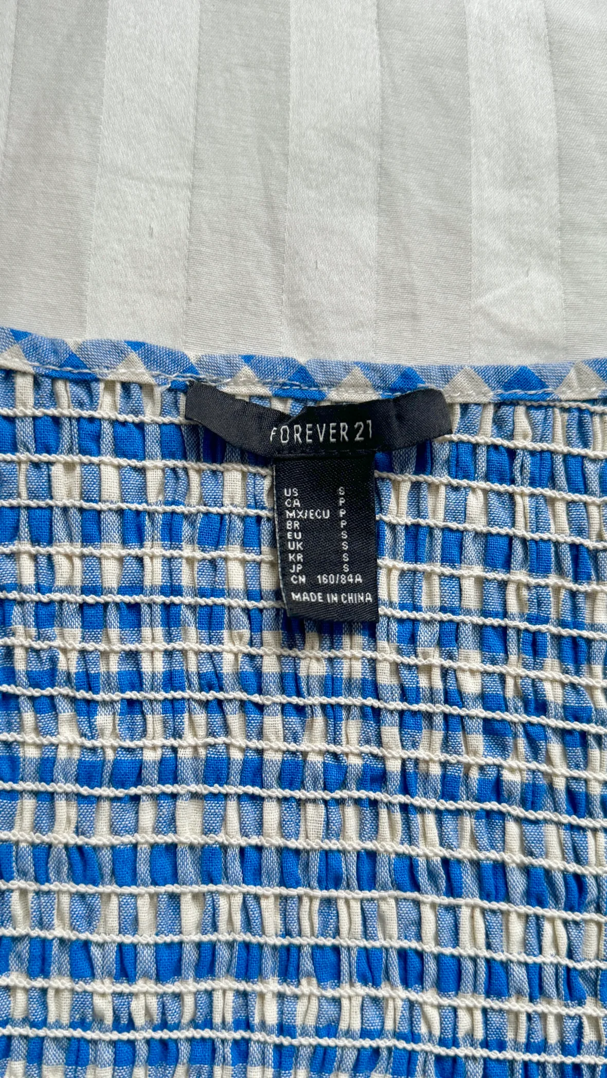 Forever 21 - Blue Gingham Crop Top image indicator(3)