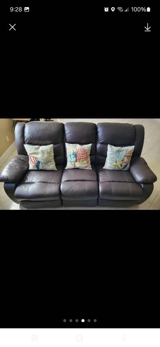 Reclining Leather Sofa image indicator(6)