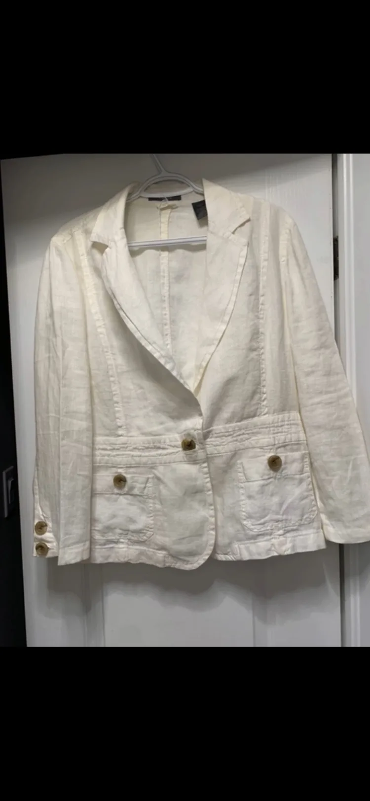 100% White Linen Blazer thumbnail