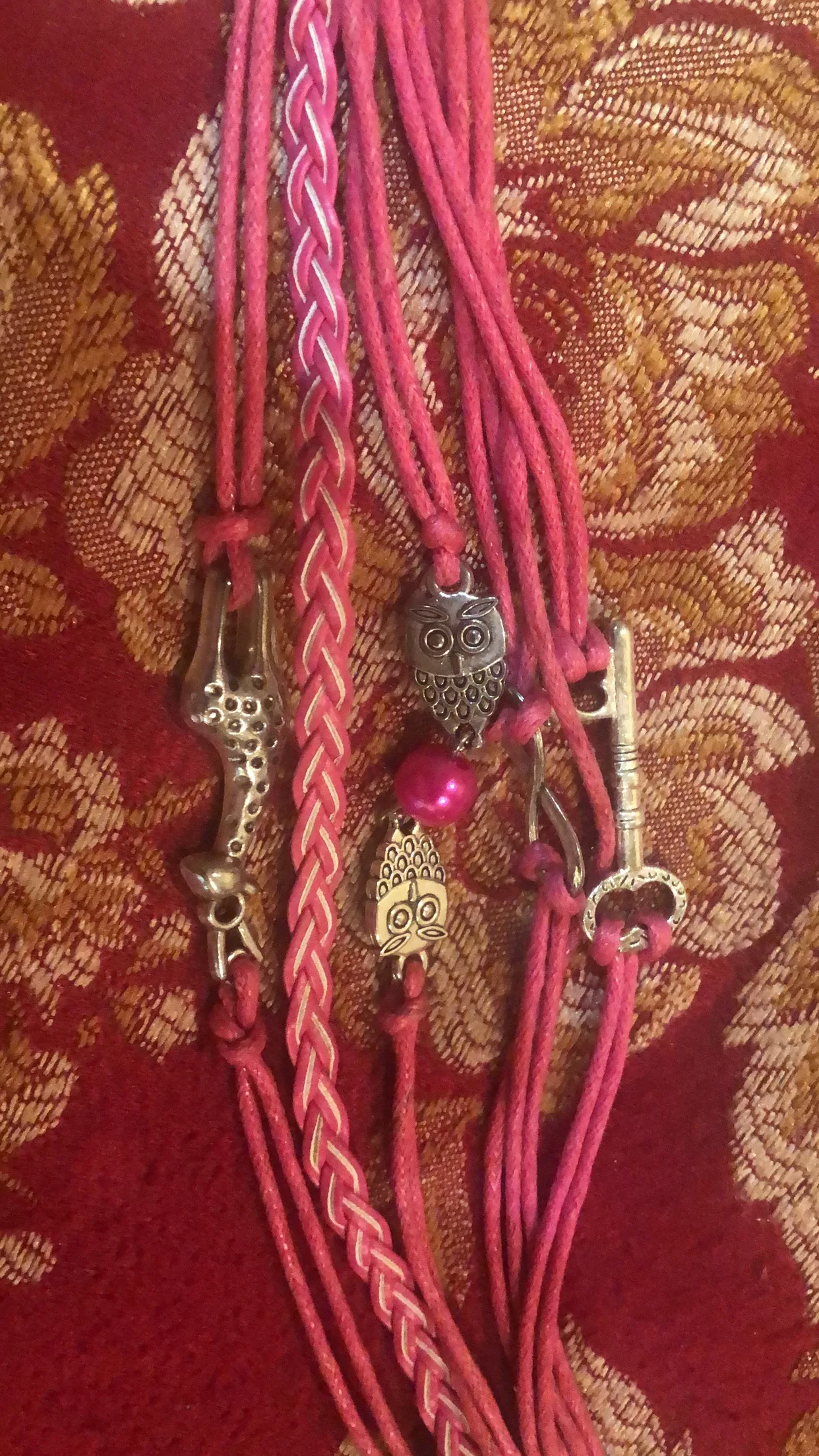 Pink Multi-Strand Bracelet with Charms image indicator(2)