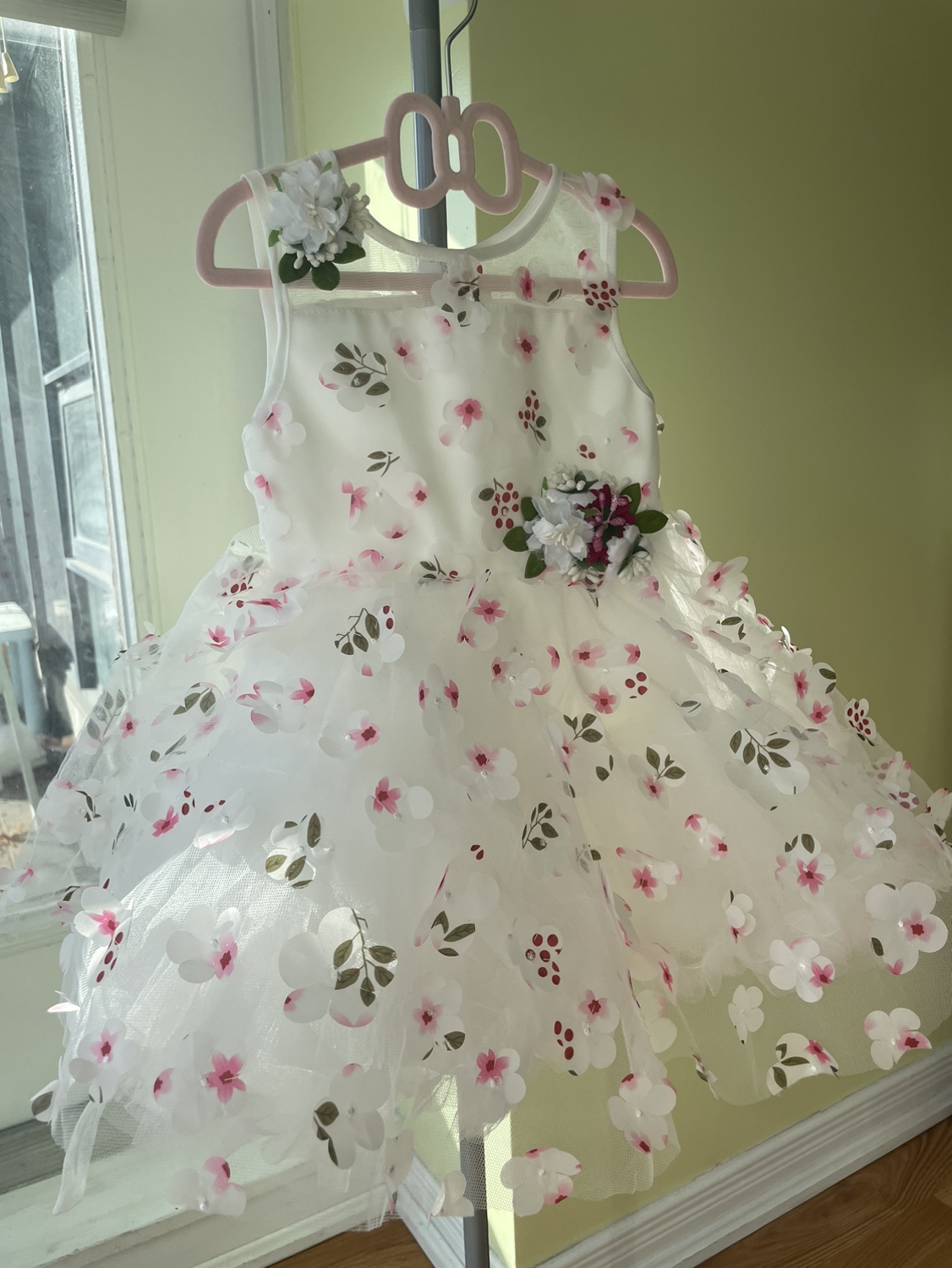 White floral baby dress