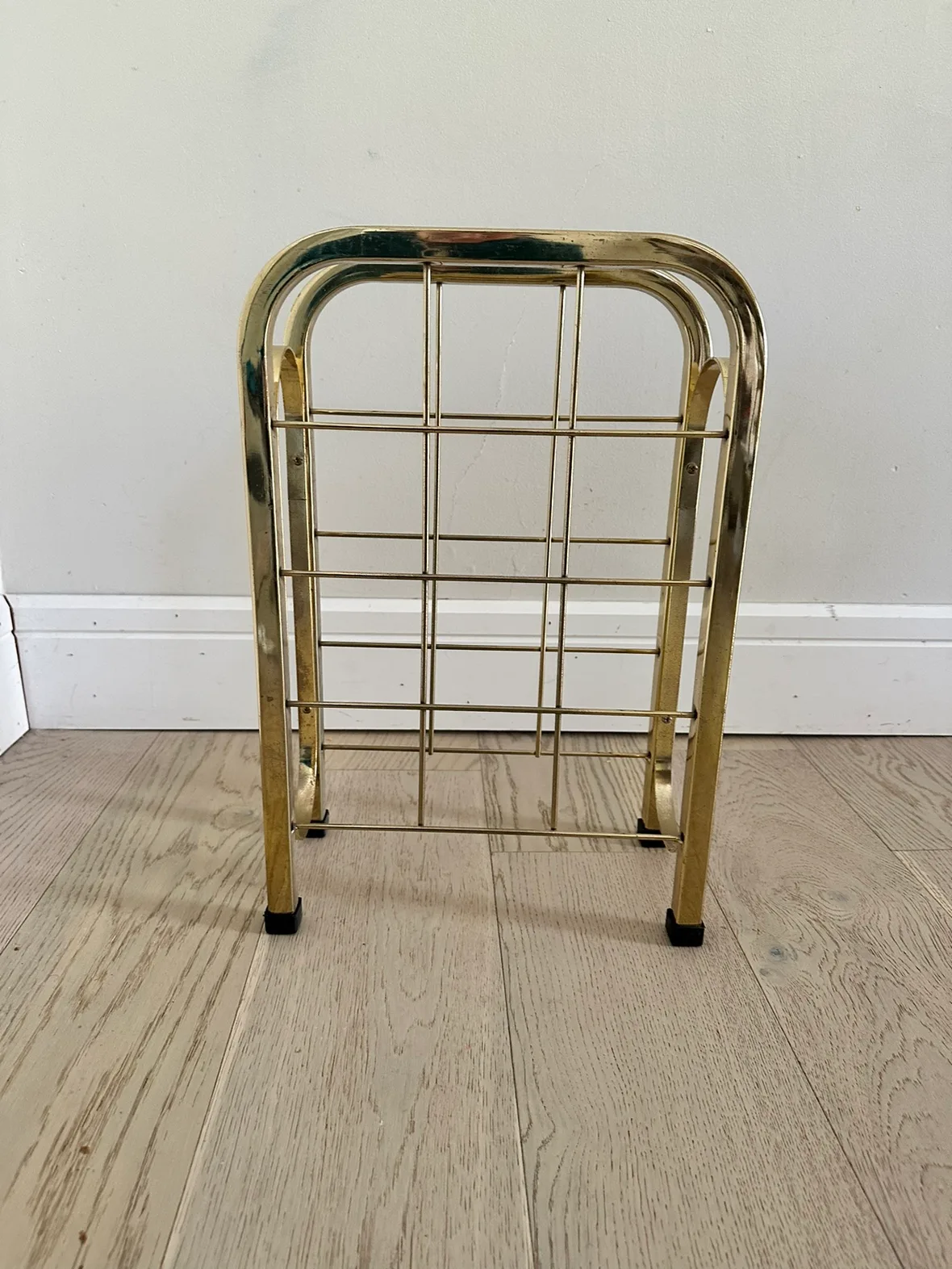 Vintage mid century modern Brass Magazine Rack image indicator(2)