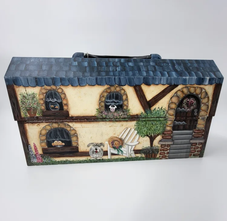 Beautiful Hand-Painted Cottage Style Metal Box image indicator(3)