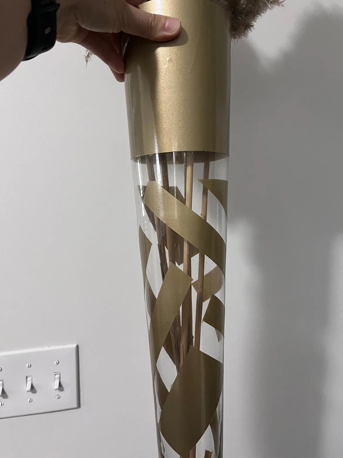 Glass Vase with Pampas Grass image indicator(4)