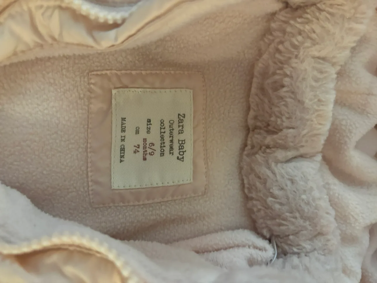 Zara Baby Winter Jacket 6-9 months. Baby pink image indicator(3)