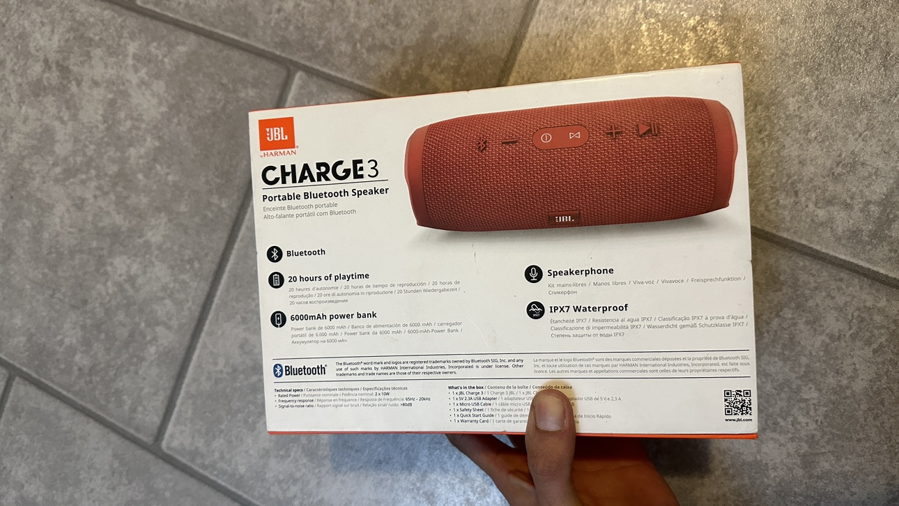 JBL Charge 3 Portable Bluetooth Speaker - photo 3