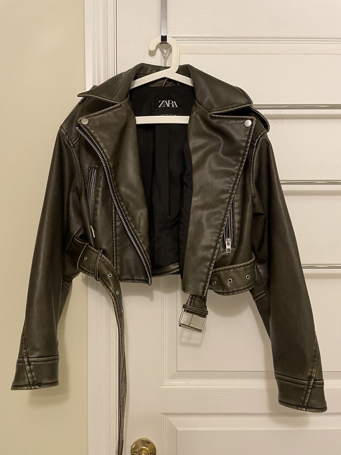 Zara Green Leather Jacket