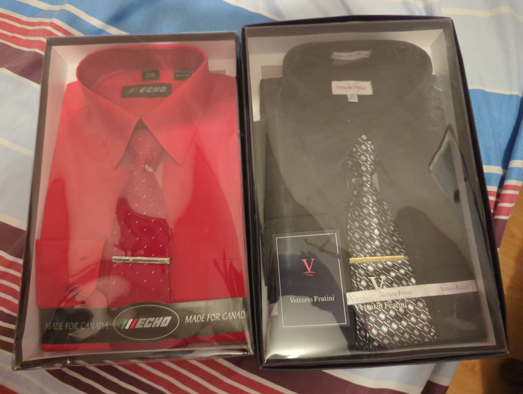 2 Dress Shirts with Ties