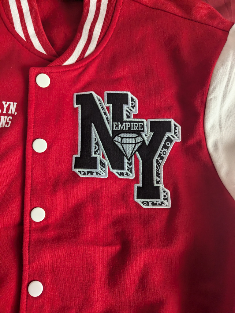 Red and White Varsity Jacket Urban Planet Men's - photo 3