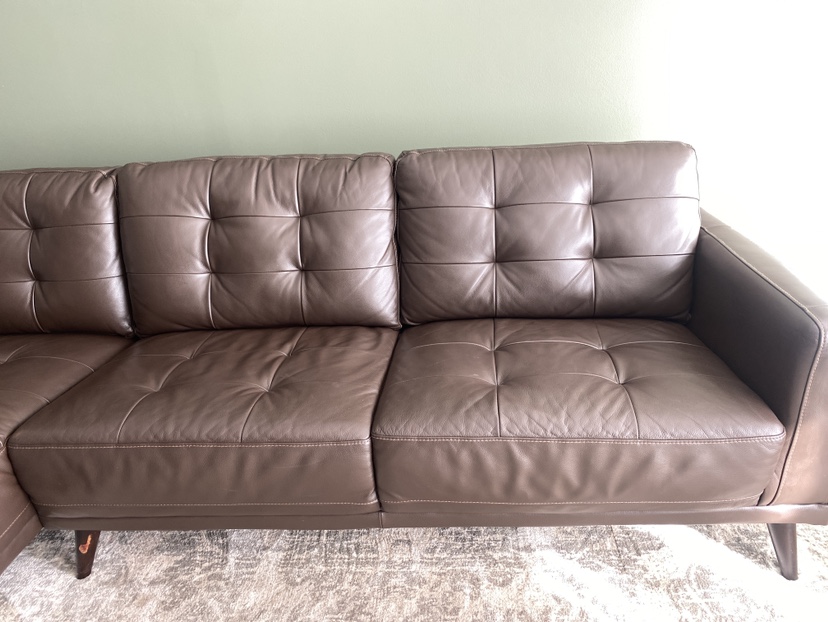 Brown Leather Sectional Sofa - photo 4