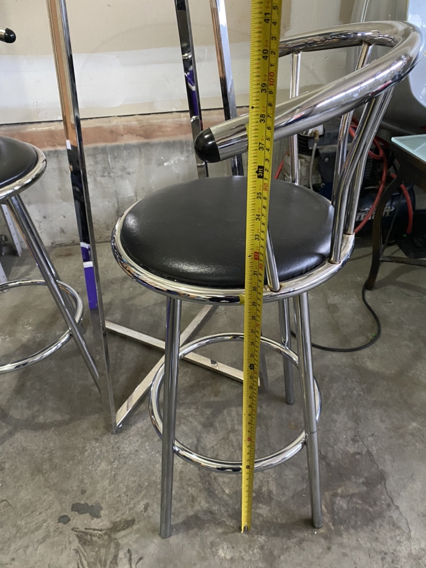 Glass Top Bar Table and Two Stools - photo 4