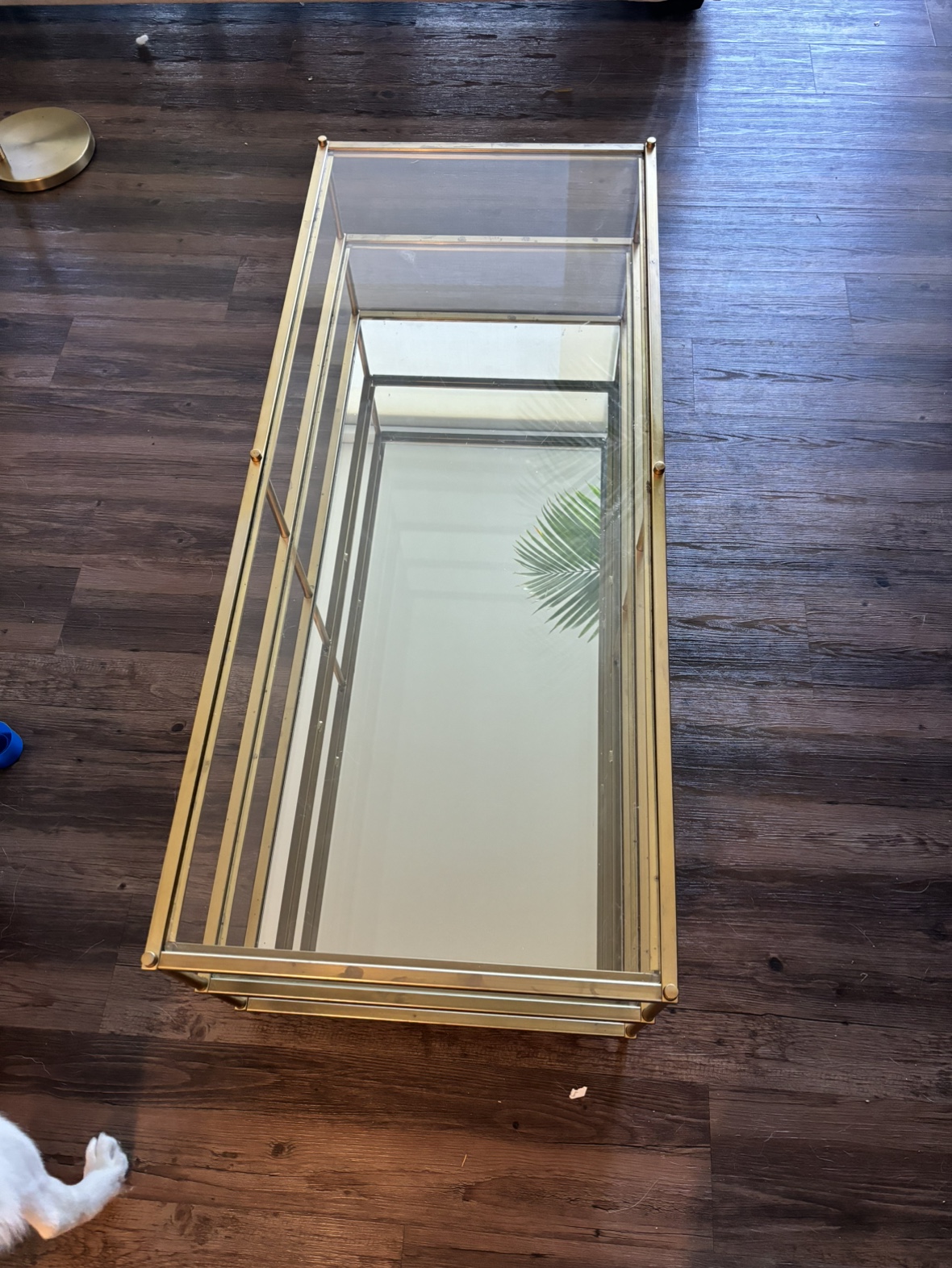 West Elm Gold Glass Coffee Table - photo 2