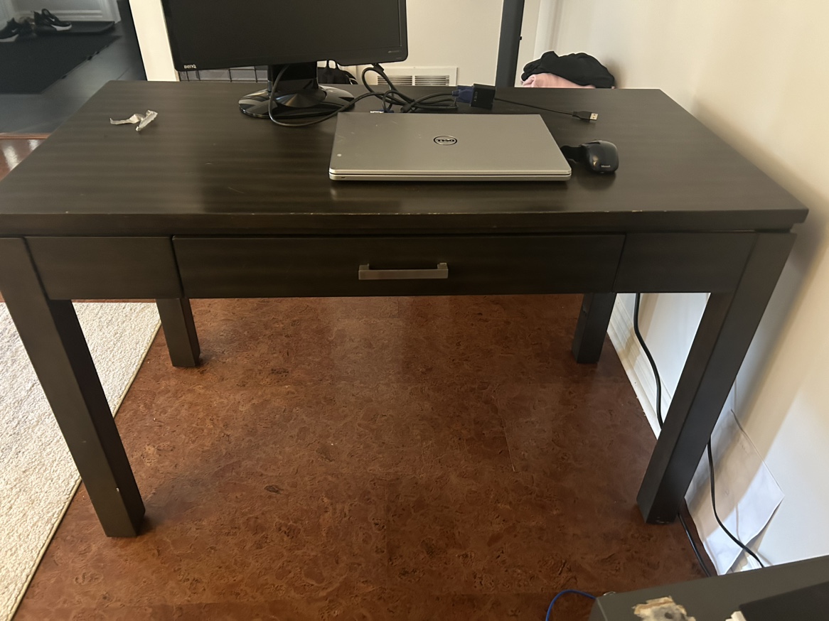 Dark Brown Desk with Drawer