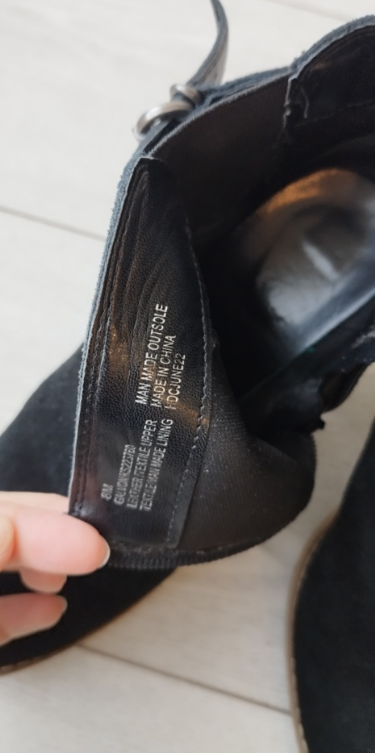 Black Suede Buckle Ankle Boots - photo 5