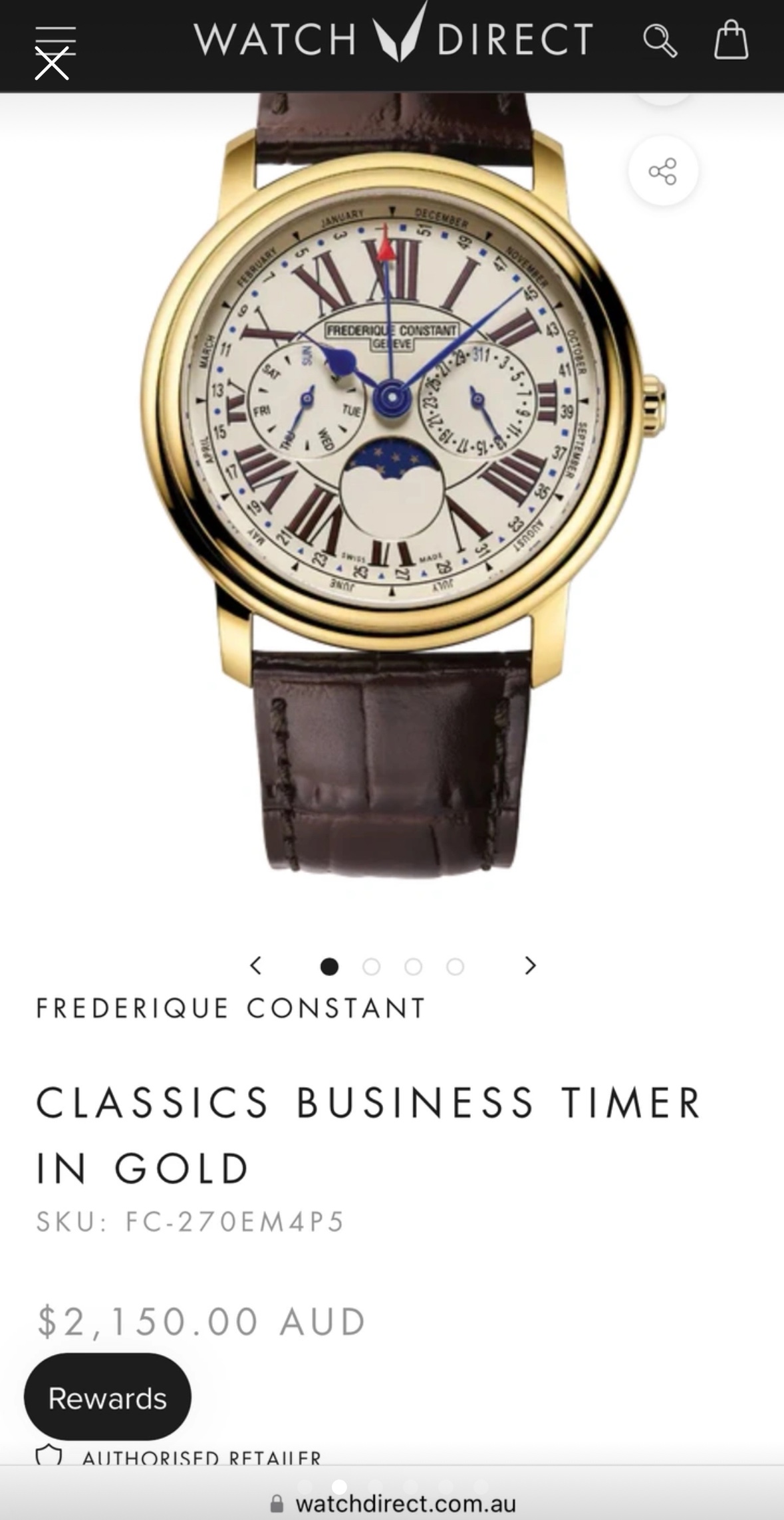 Frederique Constant Classics Business Timer in Gold - photo 2