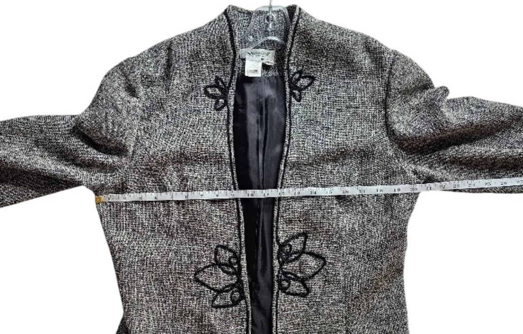 Coldwater Creek Black & White Tweed Blazer women's size 12 image indicator(7)