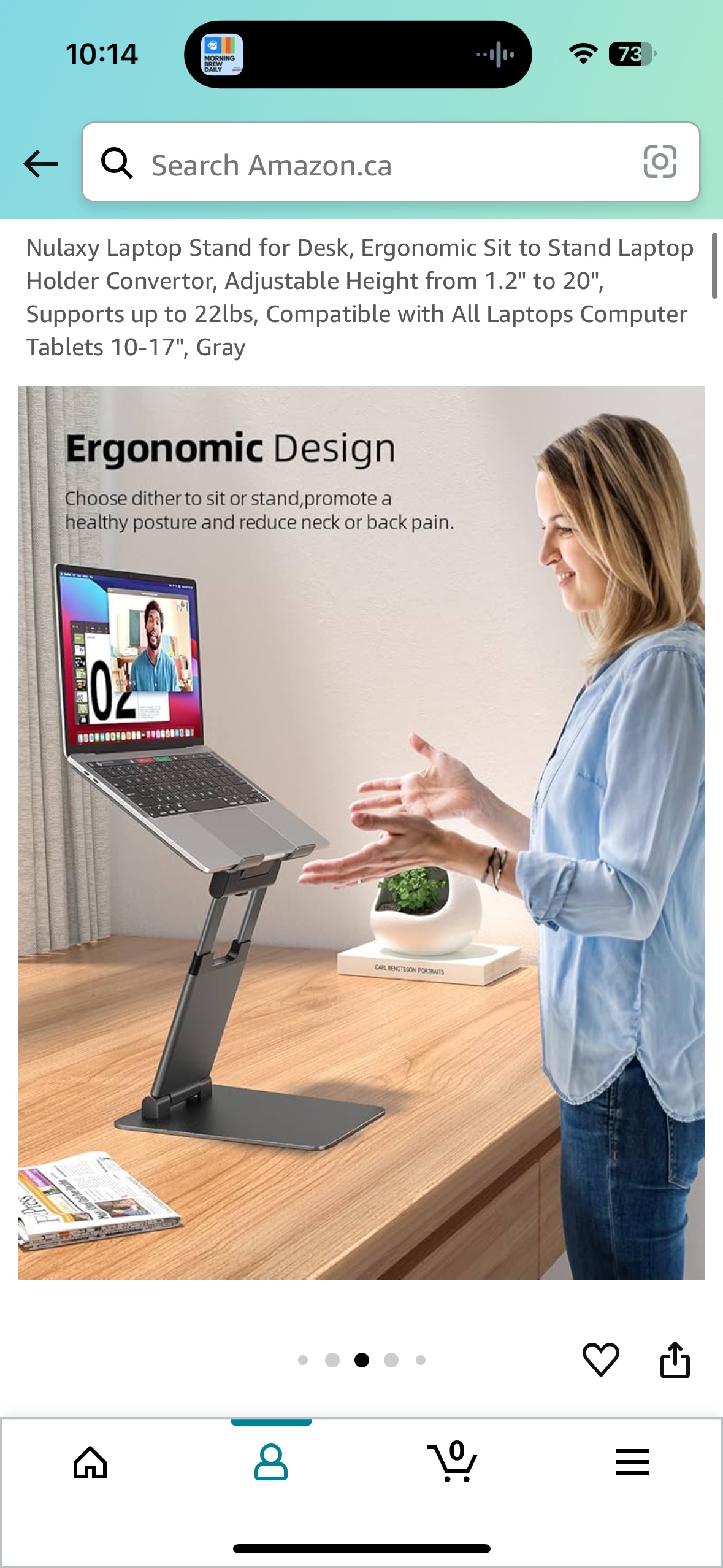 Nulaxy Laptop Stand. Angel and Height adjustable - photo 4