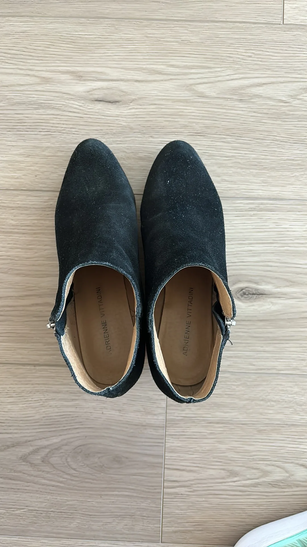 Adrienne Vittadini Black Suede Wedge Booties image indicator(2)