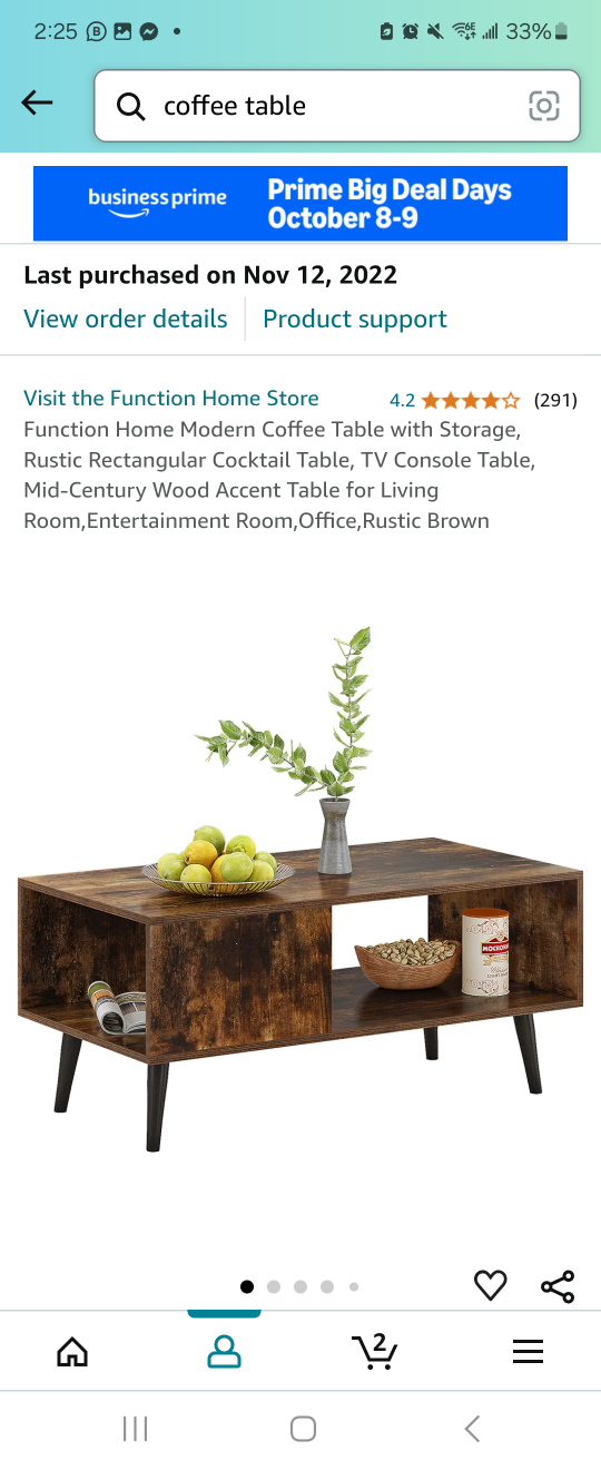 Function Home Modern Coffee Table with Storage