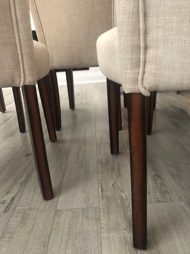 Six Beige Upholstered Dining Chairs image indicator(2)