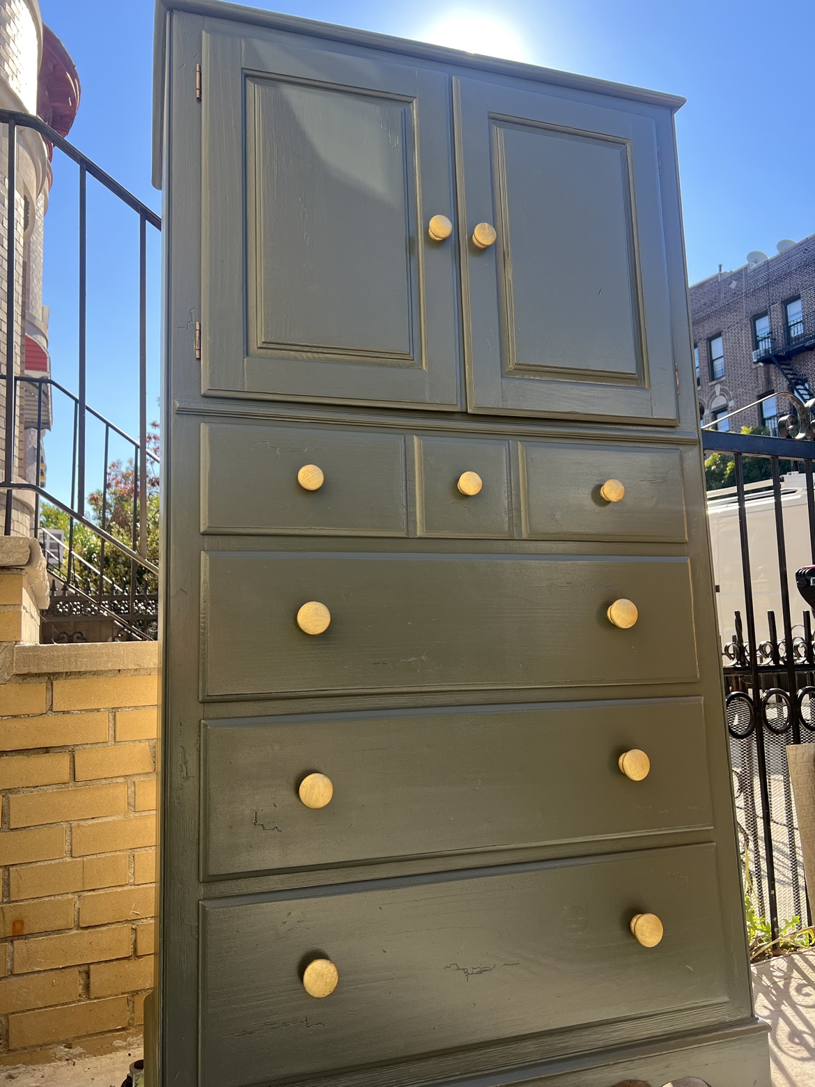 Ethan Allen Wardrobe with Drawers for Sale.