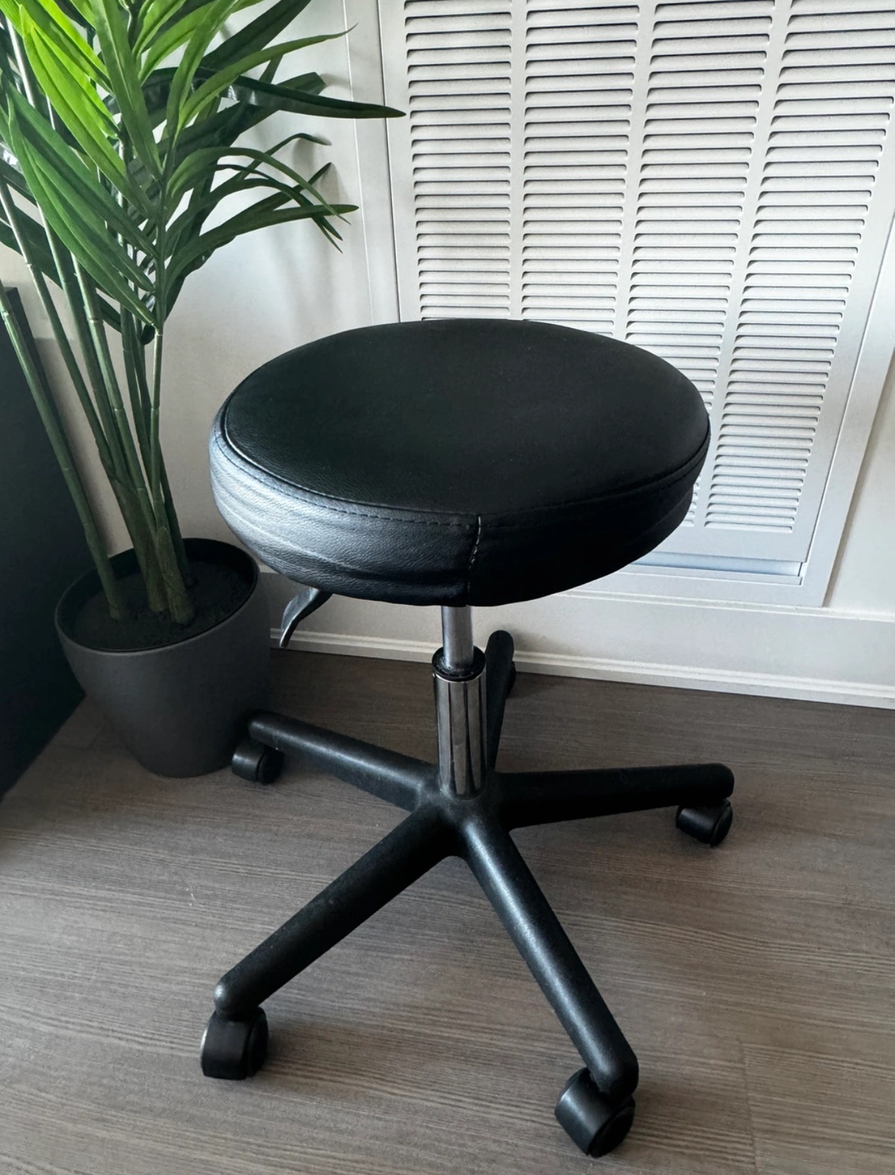 Black Rolling Stool