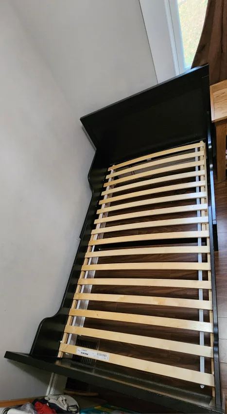 IKEA  Black extendable Sleigh Bed Frame image indicator(2)